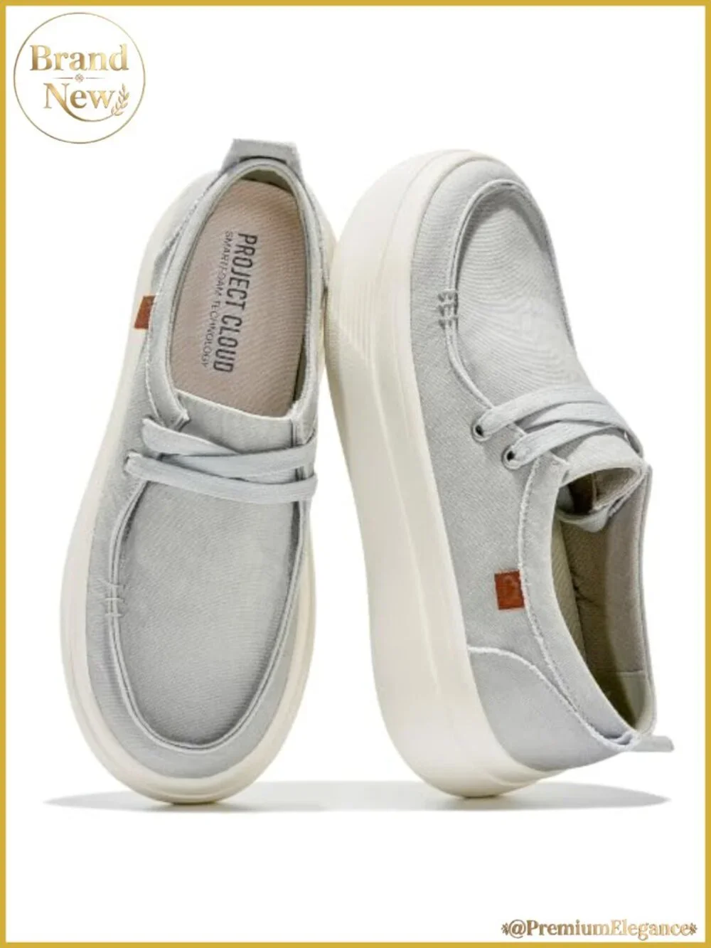 Canvas Platform Loafers Slip-On 1.89